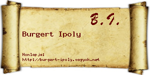 Burgert Ipoly névjegykártya